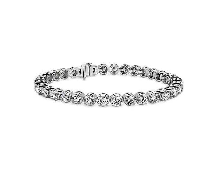 Bracelets | Blue Nile Lab Grown Diamond Tennis Bracelet In 14K White Gold (10 Ct. Tw.)