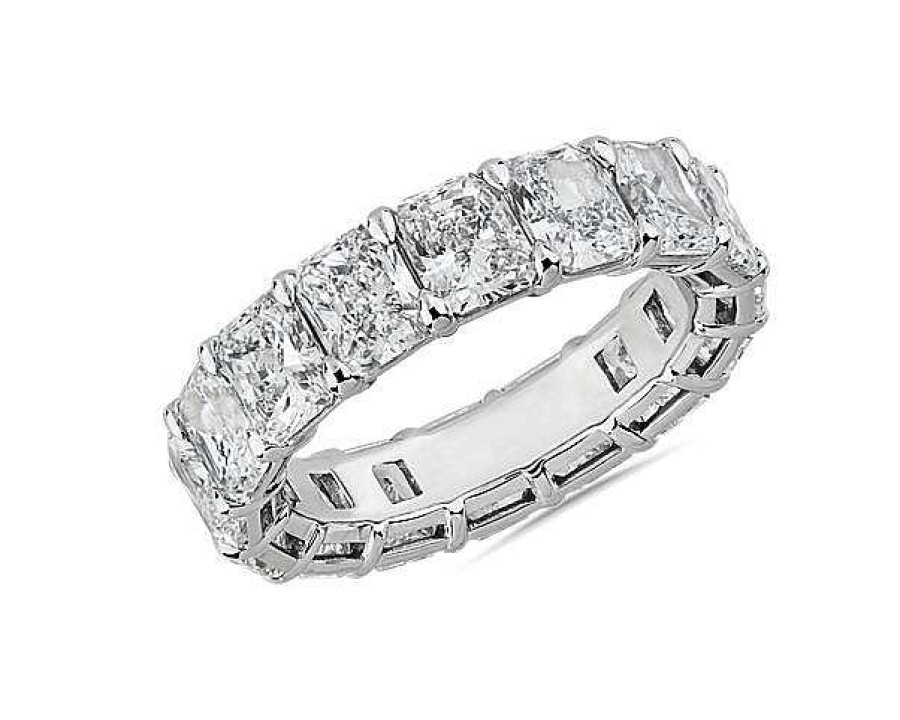 Women'S Rings | Blue Nile Lab Grown Diamond Radiant Cut Eternity Ring In Platinum (8 Ct. Tw.)