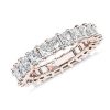 Women'S Rings | Blue Nile Radiant Cut Diamond Eternity Ring In 14K Rose Gold (3 Ct. Tw.)