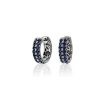 Earrings | Blue Nile Sapphire Double Row Huggie Earrings In 14K White Gold