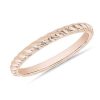 Women'S Rings | Blue Nile Spiral Stackable Wedding Ring In 14K Rose Gold (2Mm)