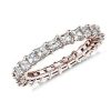 Women'S Rings | Blue Nile Asscher Cut Diamond Eternity Ring In 14K Rose Gold (2 Ct. Tw.)