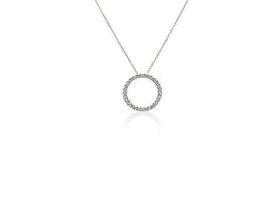 Necklaces | Blue Nile Riviera Pav Diamond Circle Necklace In 14K Yellow Gold (3/4 Ct. Tw.)