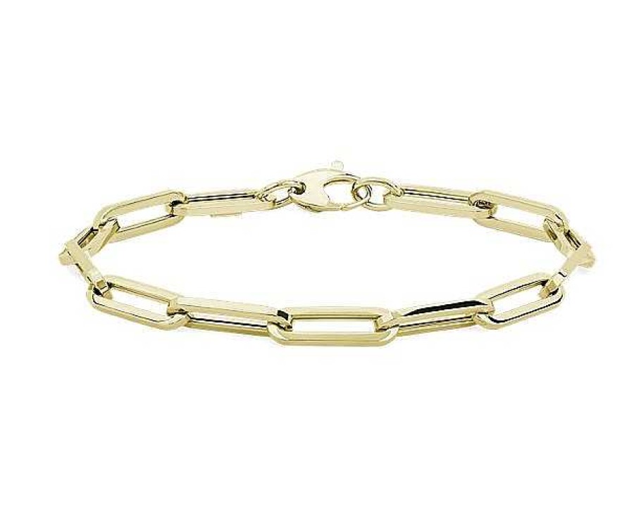 Bracelets | Blue Nile 7.5" Paperclip Links Bracelet In 14K Italian Yellow Gold (5.3 Mm)