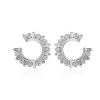 Earrings | Blue Nile Diamond Open Circle Hoop Earrings In 14K White Gold (3/4 Ct. Tw.)