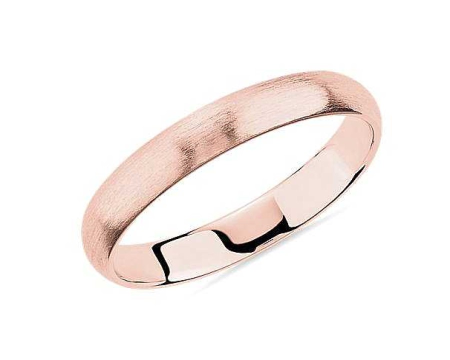 Women'S Rings | Blue Nile Matte Classic Wedding Ring In 14K Rose Gold (3Mm)