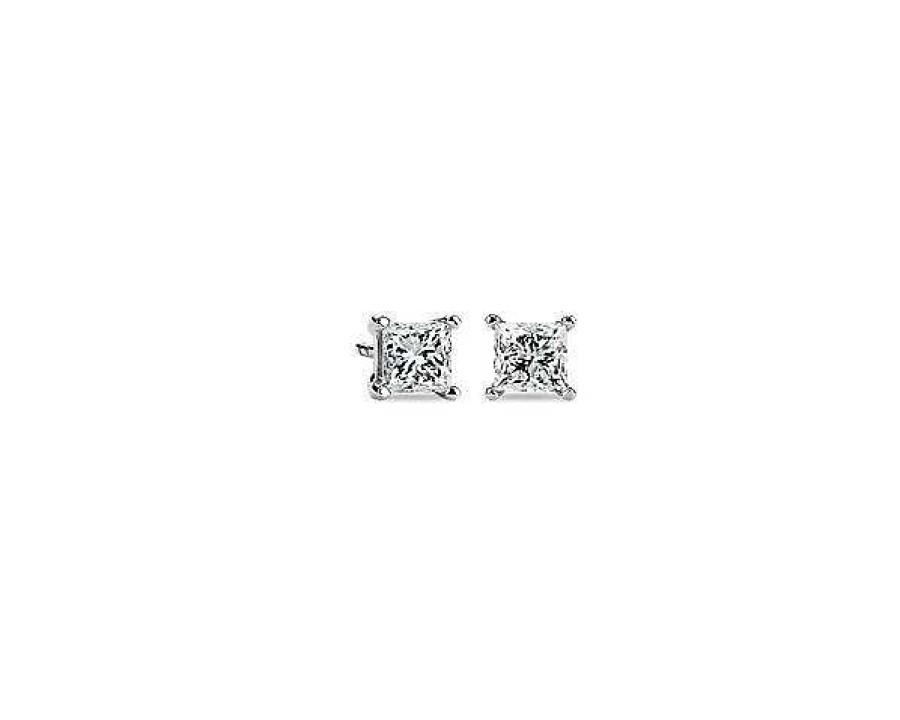 Earrings | Blue Nile Lab Grown Diamond Princess Cut Stud Earrings In Platinum (1 Ct. Tw.)