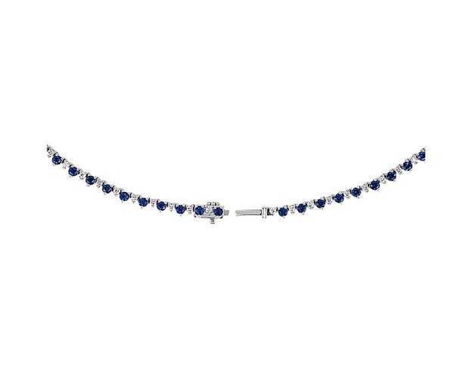 Necklaces | Blue Nile Sapphire And Diamond Alternating Size Eternity Necklace In 14K White Gold (2.5Mm)