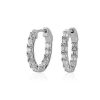 Earrings | Blue Nile Diamond Emerald Hoop Earrings In 14K White Gold (2 Ct. Tw.)