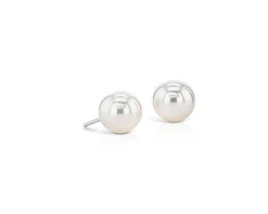 Necklaces | Blue Nile Premier Akoya Cultured Pearl Strand & Stud Earrings In 18K White Gold (8.0-8.5Mm)