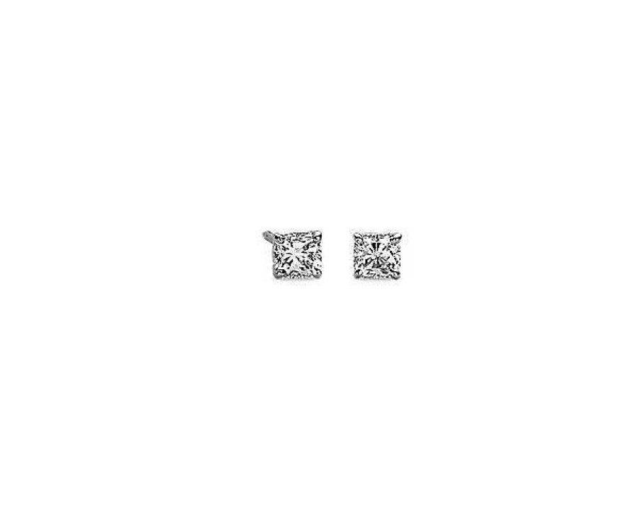 Earrings | Blue Nile Lab Grown Diamond Cushion Cut Stud Earrings In 14K White Gold (1/2 Ct. Tw.)