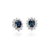 Earrings | Blue Nile Sapphire And Diamond Earrings In 18K White Gold (7X5Mm)