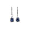 Earrings | Blue Nile Pear Shaped Sapphire And Diamond Halo Drop Earrings In 14K White Gold (6X4Mm)