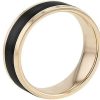 Men'S Rings | Blue Nile Satin Finish Wedding Ring In Black Titanium And 14K Yellow Gold (7Mm)