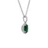 Necklaces | Blue Nile Oval Emerald And Micropave Diamond Pendant (8X6Mm)