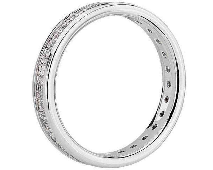 Women'S Rings | Blue Nile Channel Set Baguette Cut Diamond Eternity Ring In Platinum (1 Ct. Tw.)