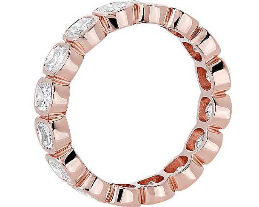 Women'S Rings | Blue Nile Bezel Cushion Diamond Eternity Ring In 14K Rose Gold (2 1/4 Ct. Tw.)