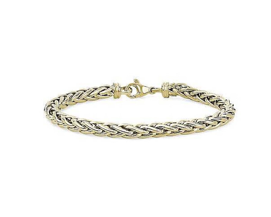 Bracelets | Blue Nile 8" Hollow Wheat Bracelet In 14K Italian Yellow Gold (5.7 Mm)