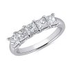 Women'S Rings | Blue Nile Princess Cut Five Stone Diamond Ring In Platinum (1 1/5 Ct. Tw.)