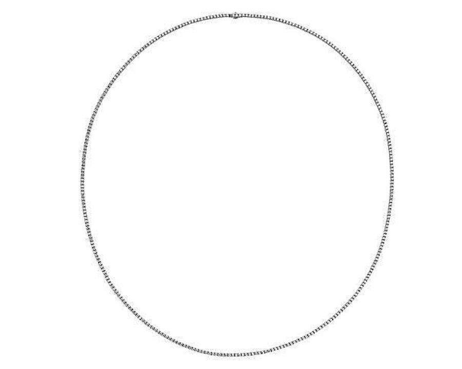 Necklaces | Blue Nile Round Diamond 30" Eternity Necklace In 14K White Gold (9 1/4 Ctw)