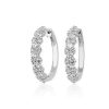 Earrings | Blue Nile Alternating Diamond Hoop Earrings In 14K White Gold (2 Ct. Tw.)