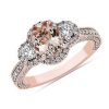 Rings | Blue Nile Morganite And Diamond Fashion Ring In 14K Rose Gold