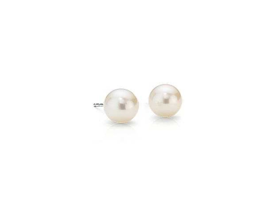 Earrings | Blue Nile Freshwater Cultured Pearl Stud Earrings In 14K White Gold (7Mm)