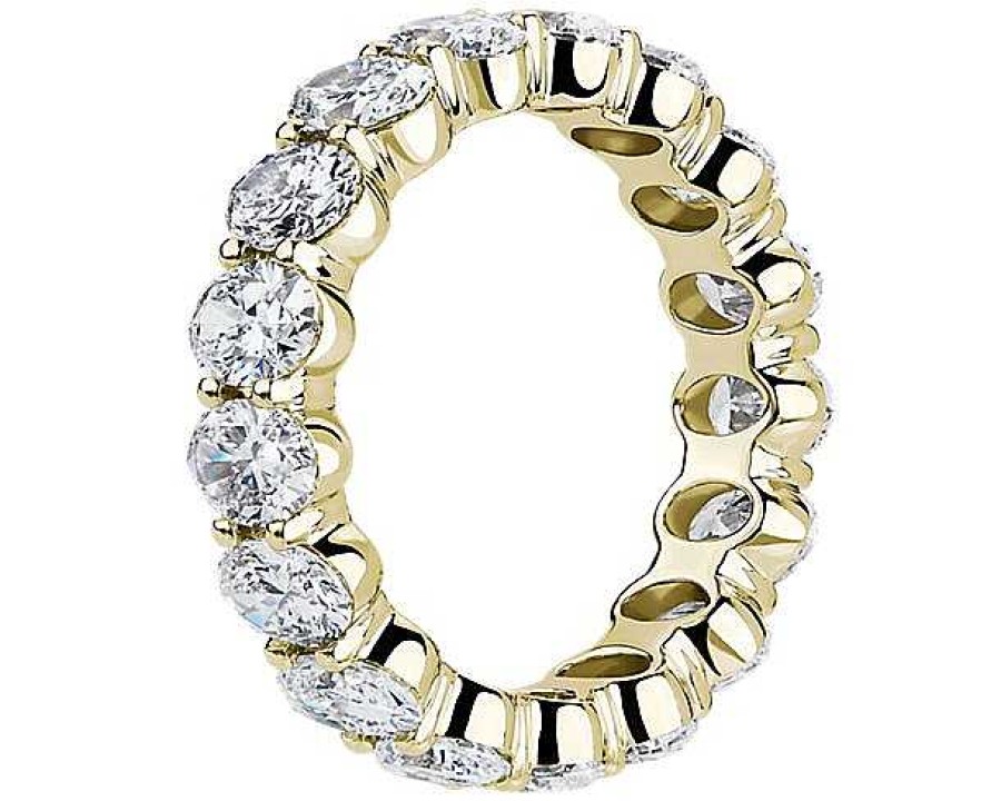 Women'S Rings | Blue Nile Lab Grown Diamond Oval Cut Eternity Ring In 14K Yellow Gold (3 Ct. Tw.)