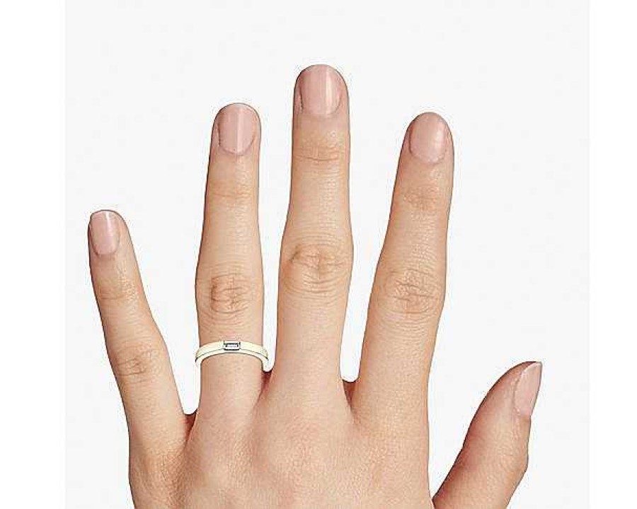 Rings | Blue Nile Zac Zac Posen East West Single Baguette Diamond Ring In 14K Yellow Gold (2.6 Mm, 1/6 Ct. Tw.)