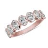 Women'S Rings | Blue Nile 7 Stone Oval Bezel Diamond Anniversary Ring In 14K Rose Gold (1 3/4 Ct. Tw. Tw)