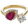 Rings | Blue Nile Ruby And Diamond Two Stone Ring In 14K Yellow Gold