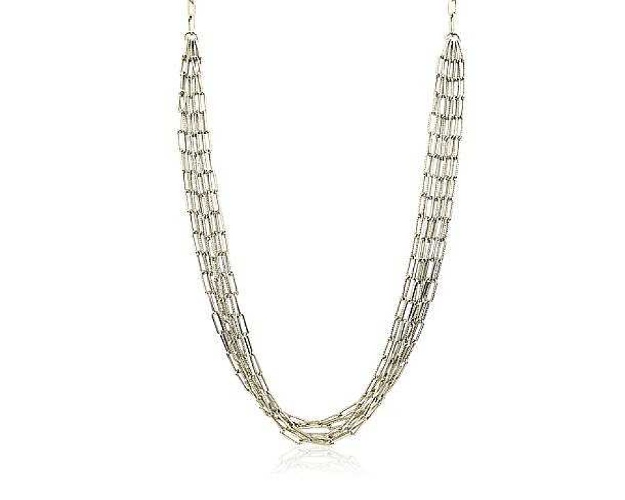 Necklaces | Blue Nile 26" Five Row Paperclip Necklace In 14K Italian Yellow Gold