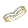 Rings | Blue Nile Double Chevron Ring In 14K Yellow Gold (1/6 Ct. Tw.)