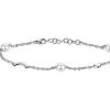 Bracelets | Blue Nile 7.25" Pearl, Moon, And Heart Charm Bracelet In Sterling Silver