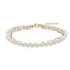 Bracelets | Blue Nile Freshwater Pearl And Paperclip Chain Double Strand Bracelet In 14K Yellow Gold