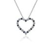 Necklaces | Blue Nile Floating Blue Sapphire And Diamond Heart Shaped Pendant In 14K White Gold (1.7Mm)