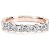 Women'S Rings | Blue Nile Seven Stone Princess Diamond Ring In 14K Rose Gold (1 Ct. Tw.)