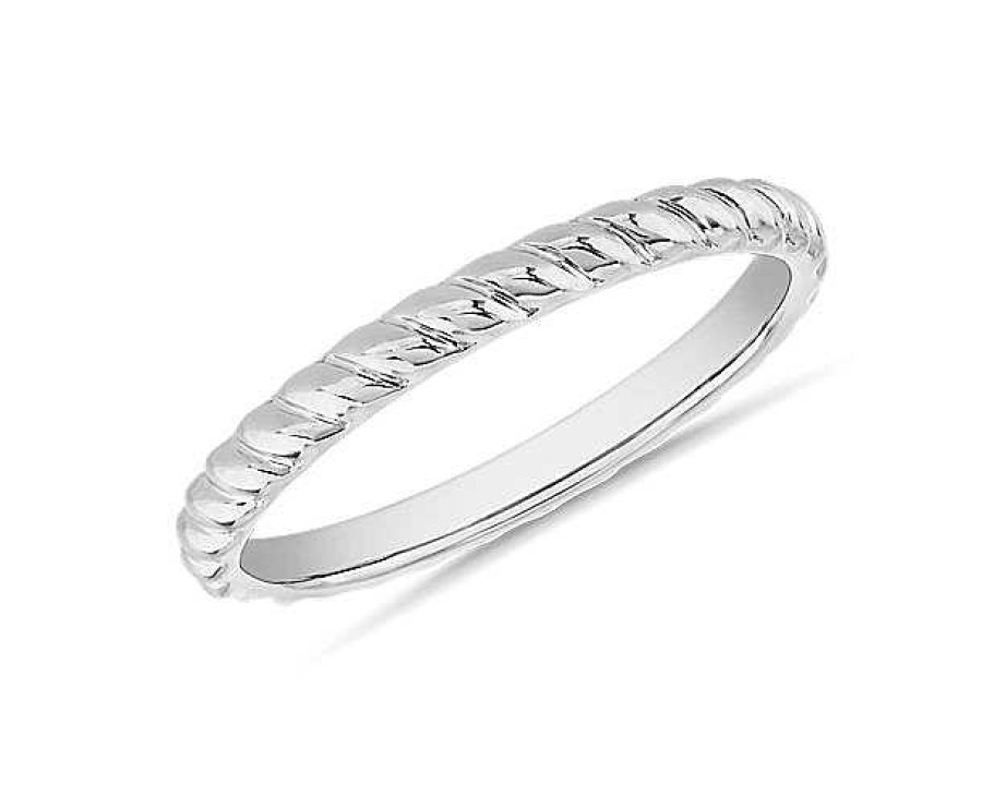 Women'S Rings | Blue Nile Spiral Stackable Wedding Ring In Platinum (2Mm)