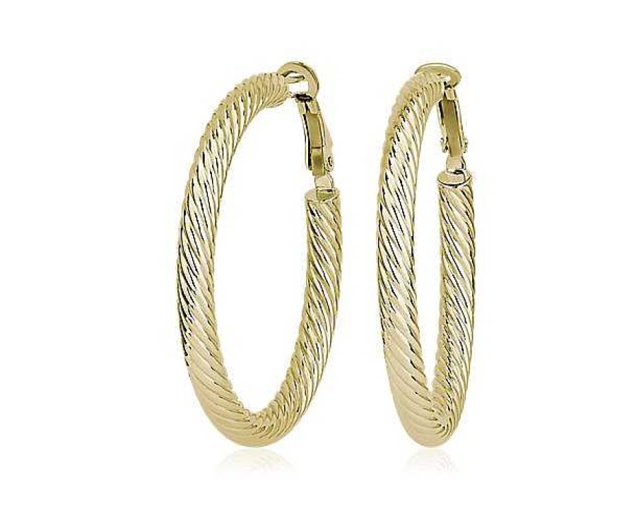 Earrings | Blue Nile Large Twist Hoop Earrings In 14K Yellow Gold