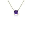 Necklaces | Blue Nile Cushion Cut Amethyst And Diamond Accent Pendant In 14K Yellow Gold (7Mm)