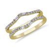 Women'S Rings | Blue Nile Curved Baguette And Round Diamond Ring Insert In 14K Yellow Gold (3/8 Ct. Tw.)