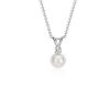 Necklaces | Blue Nile 18" Premier Akoya Cultured Pearl And Diamond Pendant In 18K White Gold (7.0-7.5Mm)