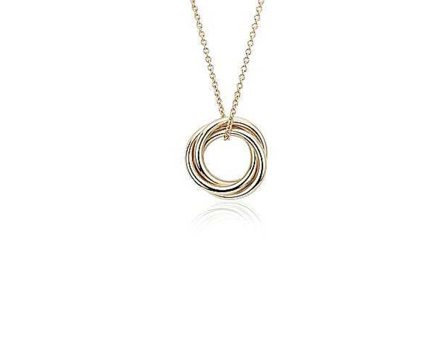 Necklaces | Blue Nile 18" Petite Infinity Rings Pendant In 14K Yellow Gold