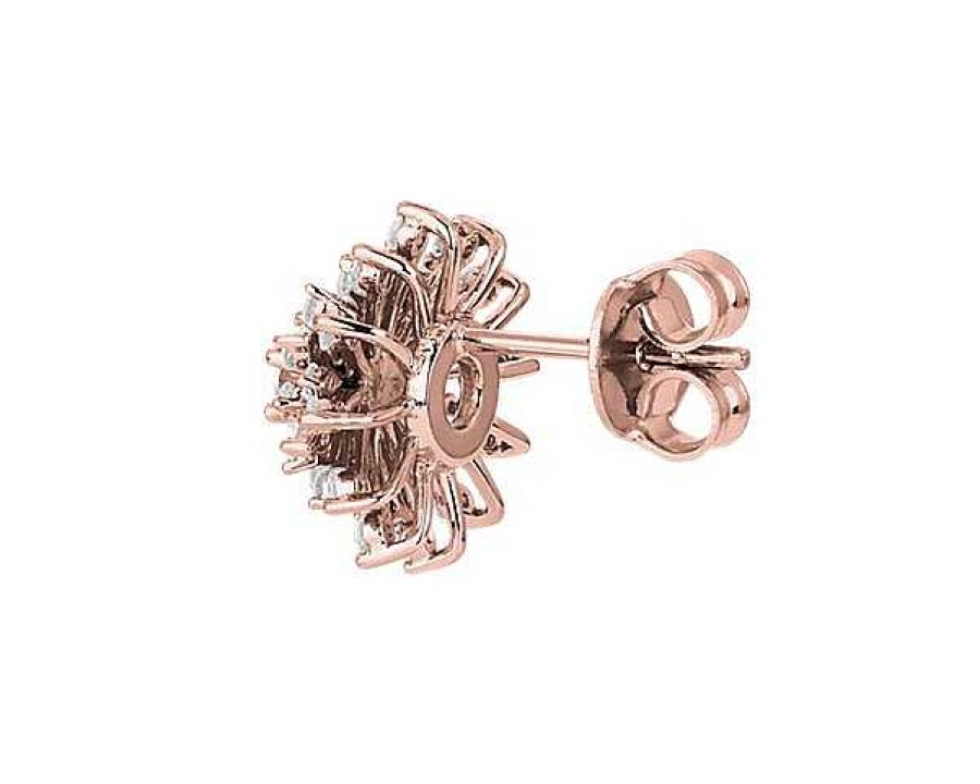 Earrings | Blue Nile Sunburst Diamond Stud Earrings In 14K Rose Gold (1 Ct. Tw.)