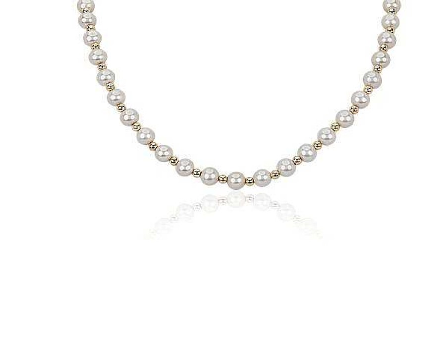 Necklaces | Blue Nile 18" Freshwater Bead Necklace In 14K Yellow Gold (7-8Mm)