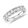 Women'S Rings | Blue Nile Classic Emerald Cut Eight Stone Diamond Ring In Platinum (1 1/6 Ct. Tw.)