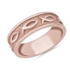 Men'S Rings | Blue Nile Ichthys Wedding Ring In 18K Rose Gold (7Mm)