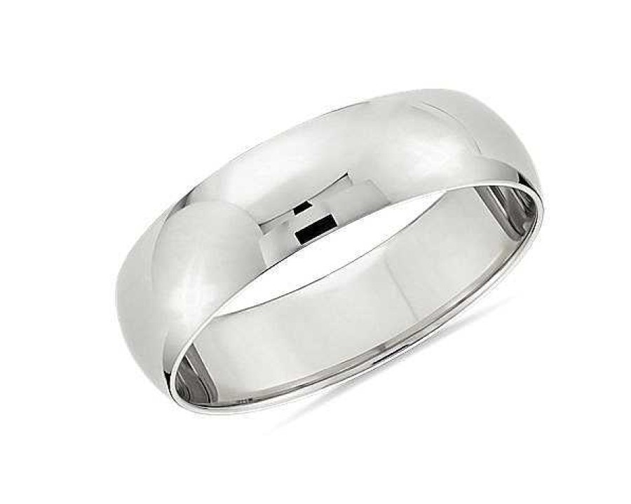 Men'S Rings | Blue Nile Classic Wedding Ring In 14K White Gold (6Mm)