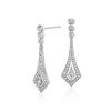 Earrings | Blue Nile Deco Drop Diamond Earrings In 14K White Gold (1/2 Ct. Tw.)