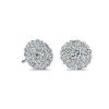 Earrings | Blue Nile Diamond Double Halo Stud Earrings In 14K White Gold (2 Ct. Tw.)